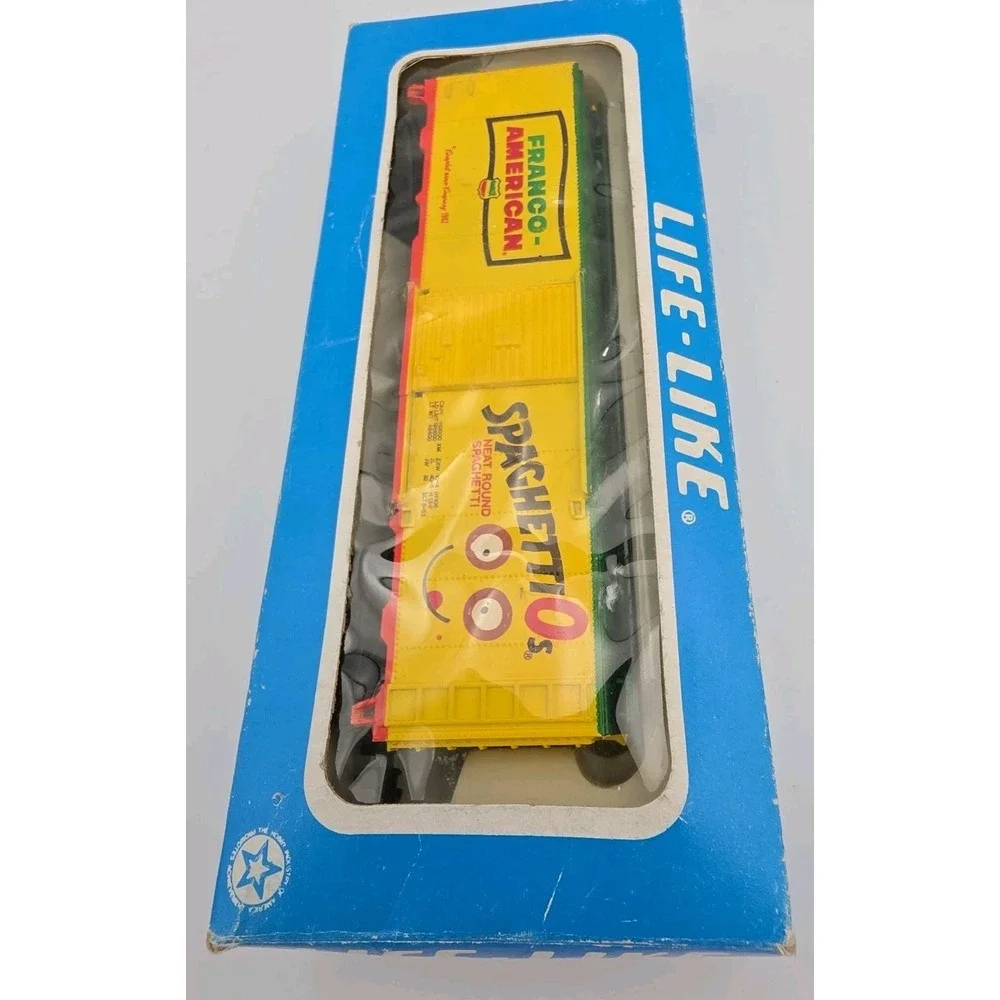 Vintage Life Like 40' S/D Box Car Spaghettios Franco American 8429 w/ Box
